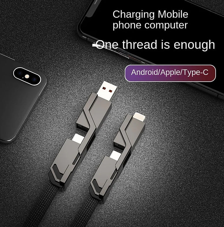 4-in-1 Multi 66W Fast Charging Cable 5 Feet
