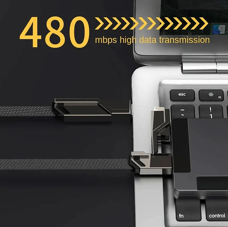 4-in-1 Multi 66W Fast Charging Cable 5 Feet